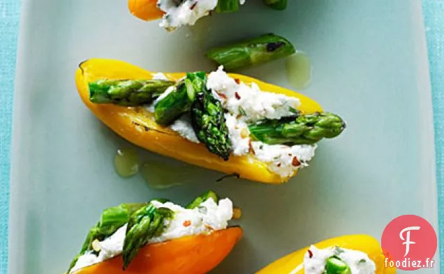 Mini Poivrons Fourrés au Fromage de Chèvre et aux Asperges