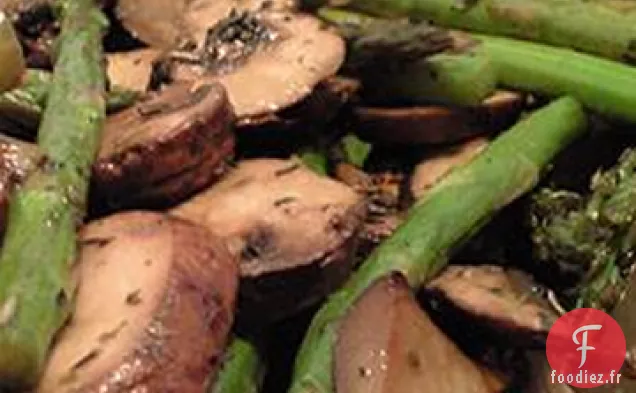 Asperges et Champignons Rôtis