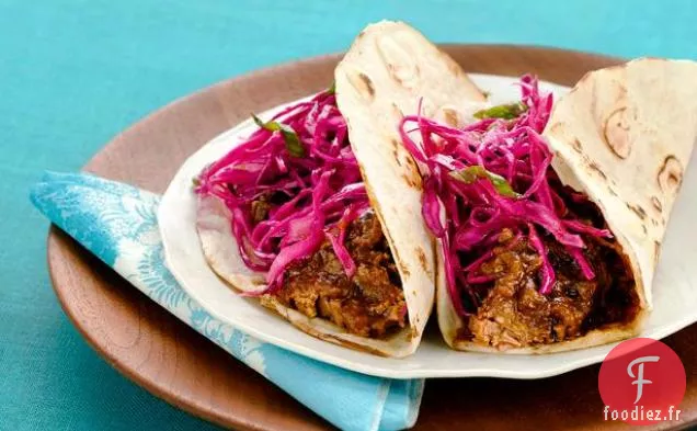 Tacos De Poitrine Au Chou Rouge