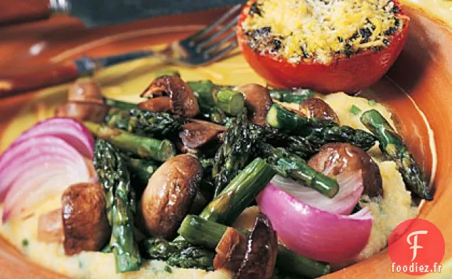 Asperges rôties sur Polenta au Parmesan