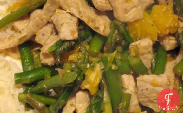 Sauté de Porc à l'Orange et aux Asperges