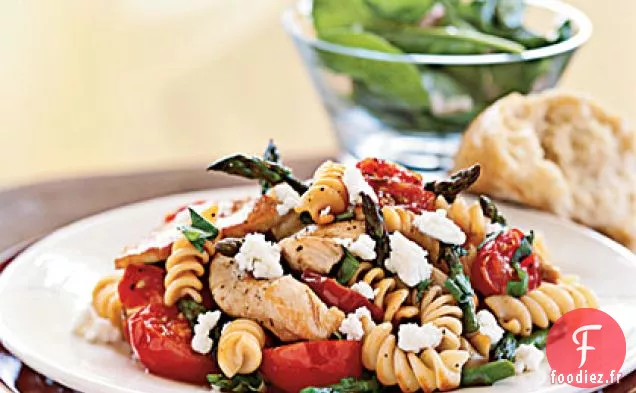 Rotini au Poulet, Asperges et Tomates