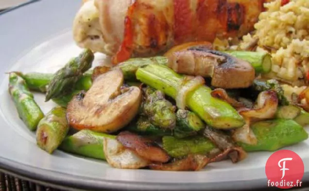 Champignons Rôtis au Beurre et Asperges