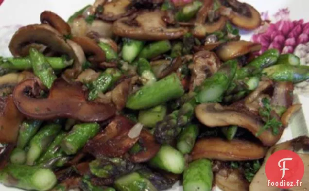 Asperges Sautées Aux Champignons