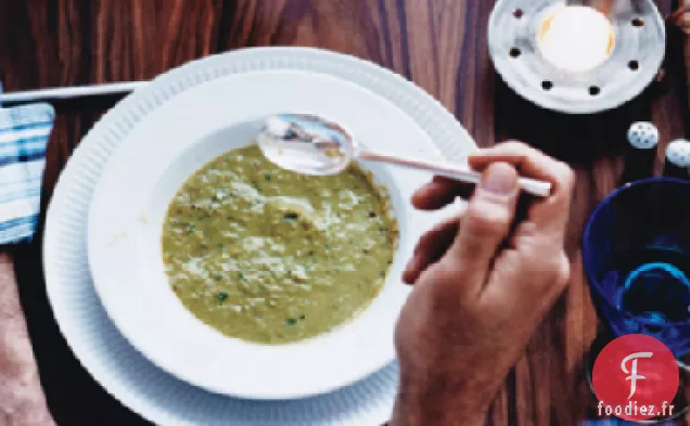 Soupe d'Asperges Rôties à la Gremolata aux Herbes Printanières