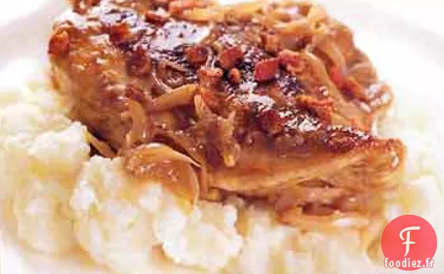 Poulet Braisé aux Échalotes, Ail et Vinaigre Balsamique