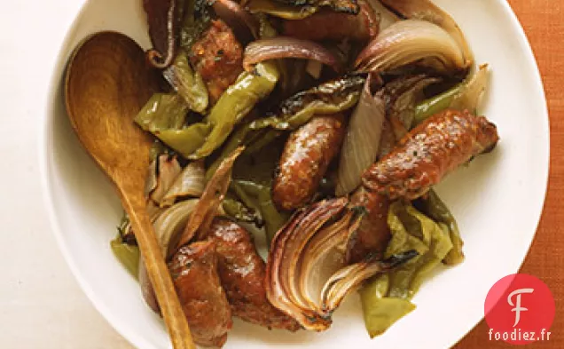 Saucisse de Dinde aux Poivrons et Oignons