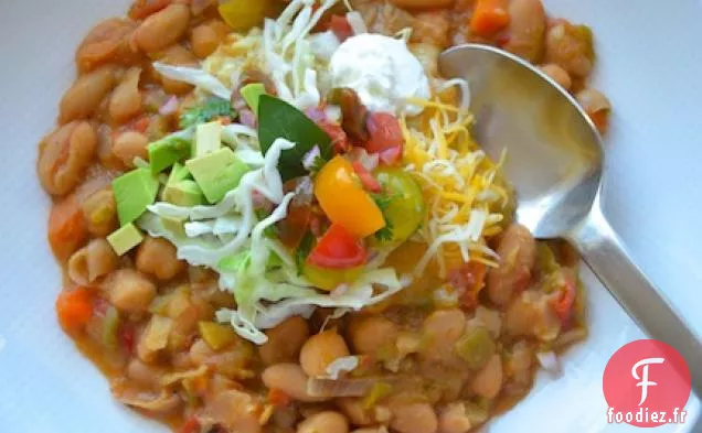 Chili Aux Haricots Blancs, Avec Maïs Rôti Et Chou