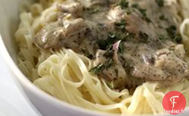 Fettucine à la Sauce Crémeuse aux Champignons et à la Sauge