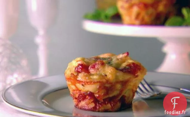 Frittatas de Linguine et de Prosciutto