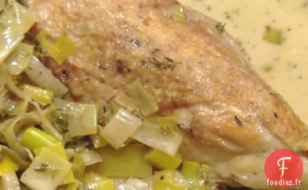 Poulet Et Poireaux À La Crème Fraîche