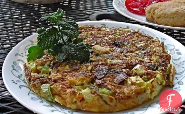 Frittata aux Herbes Printanières et Poireaux