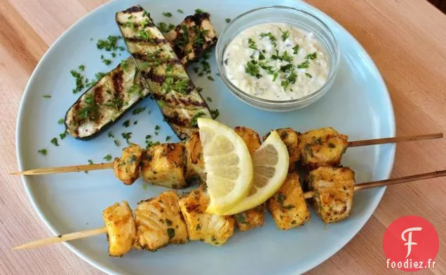 Brochettes De Poisson Mariné