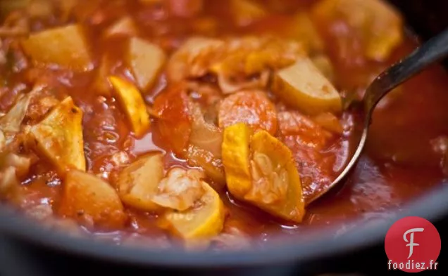 Ragoût de Curry de Chou, de Pommes de Terre, de Carottes et de Tomates