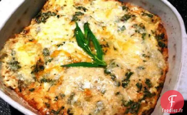 Œufs au Fromage Cuits au Four Avec Poireaux et Estragon
