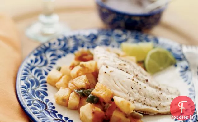 Mérou au Jicama et Sauce aux Haricots Noirs