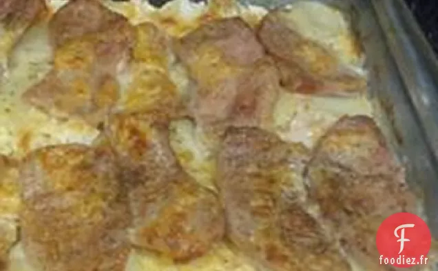 Pommes de Terre Festonnées et Côtelettes de Porc