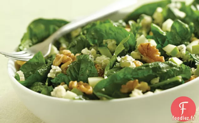 Salade de Coeurs de Romaine avec Pomme, Oignon Rouge et Vinaigrette au Cidre