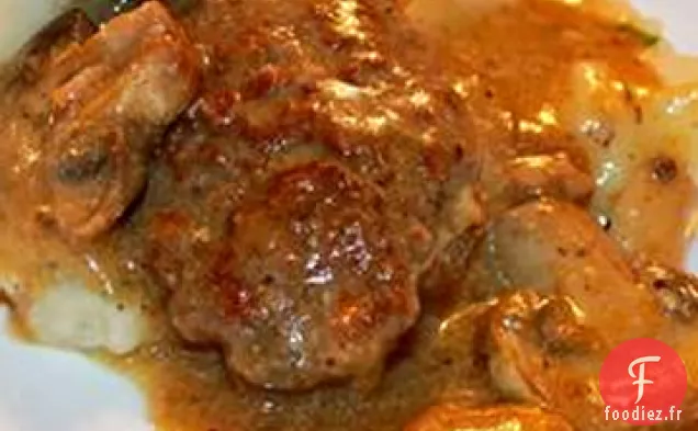Délicieux Steak de Salisbury en Sauce aux Champignons