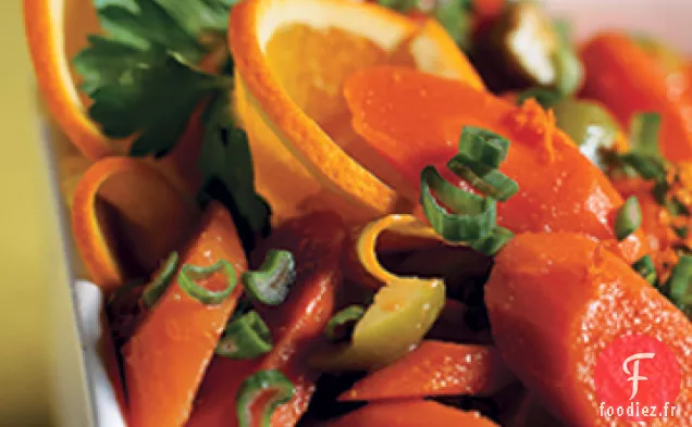 Salade de Carottes à l'Orange, aux Olives Vertes et aux Oignons Verts