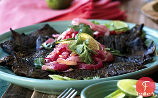 Steaks de Jupe avec Mojo à l'Oignon Rouge