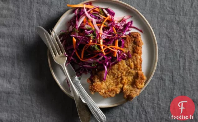 Milanaise De Boeuf Avec Salade De Chou D'Hiver
