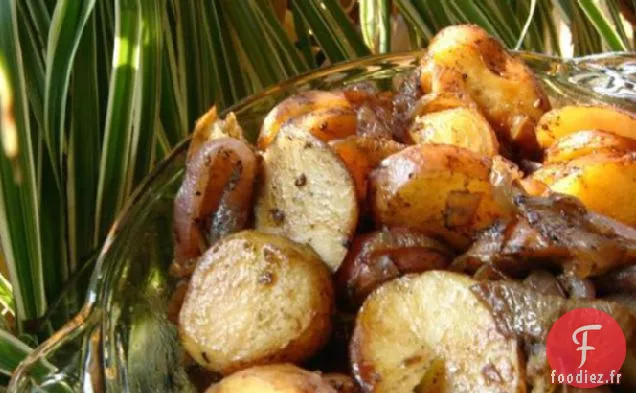 Oignons et Pommes de Terre Rôtis au Balsamique