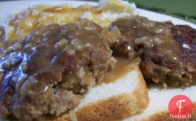 Galettes de Boeuf en Sauce à l'Oignon