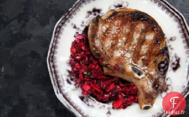 Côtelettes de Porc Grillées avec Salsa aux Cerises