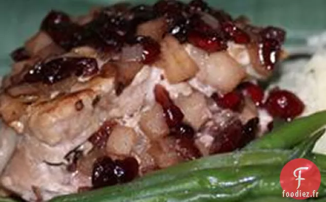 Côtelettes de Porc Farcies aux Canneberges et aux Pommes
