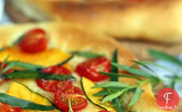 Pizza Tomate Rôtie, Kabocha et Céleri Vert / estragon
