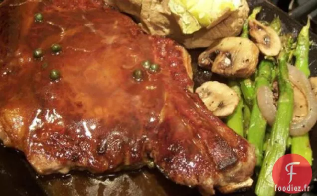 Steaks de New York à la Sauce au Poivre Vert