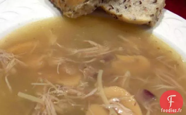 Soupe de Nouilles Aux Champignons Au Poulet