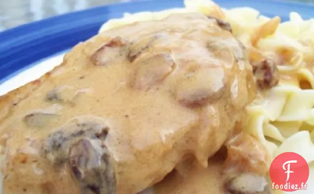 Côtelettes De Porc Au Brandy De Pomme Et Aux Raisins Secs