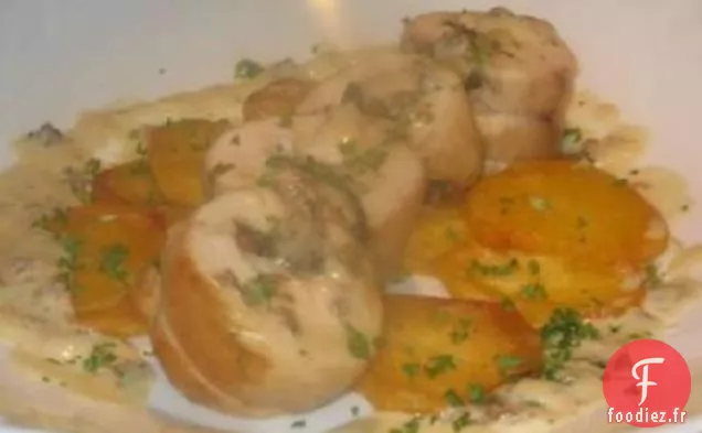 Poitrine de Poulet Farcie Au Fromage de Chèvre Et Sauce aux Morilles