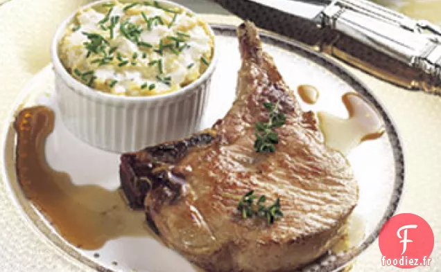 Côtelettes de Porc Rôties à la Vinaigrette au Jambon Serrano