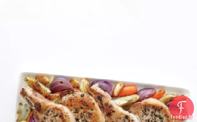 Côtelettes de Porc au Fenouil et Carottes