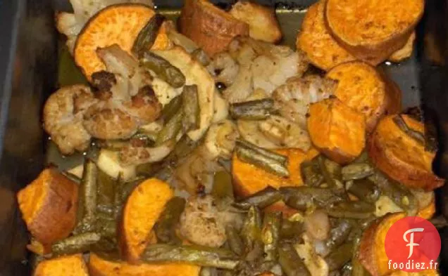 Un Plateau Facile Oignons Rôtis et Légumes-Racines