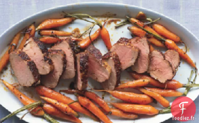 Filet de Porc Frotté aux Épices et Carottes Rôties