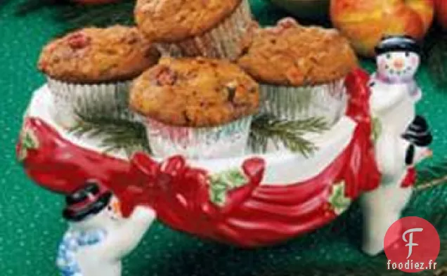 Muffins aux Pommes aux Canneberges