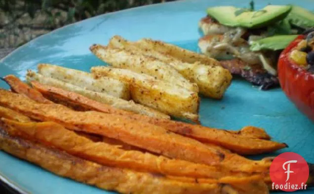 Frites au four à la Patate Douce et au Yuca