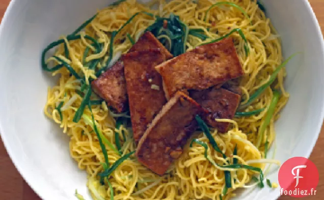 Nouilles aux oignons verts au Gingembre et au Tofu de Momofuku