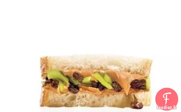 Sandwich Au Beurre D'Arachide, Au Céleri Et Aux Raisins Secs