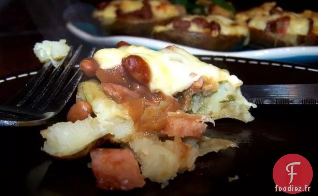 Peaux de Pommes De Terre Fourrées au Jambon, aux Fèves au Lard et au Fromage
