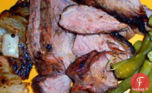 Brochettes De Bifteck De Flanc Citronnées Avec Trempette Au Citron