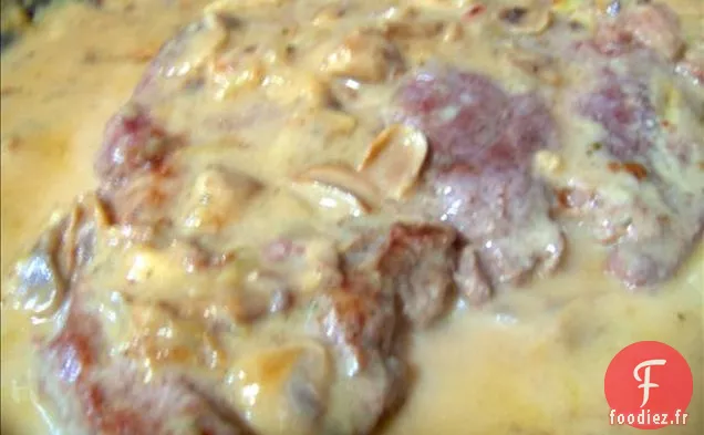 Steak À La Poêle Avec Sauce Aux Champignons
