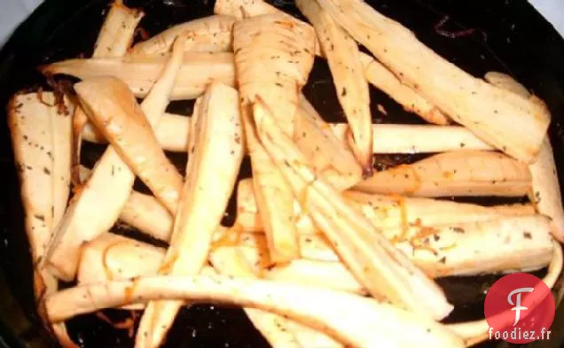 Panais Rôtis Lentement dans une sauce au Miel d'Orange et à la Menthe
