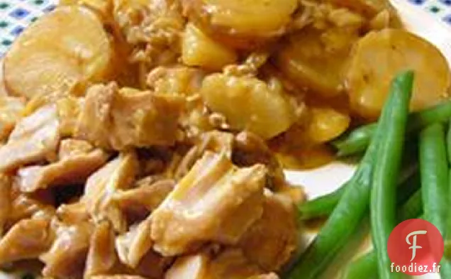 Côtelettes de Porc et Pommes de Terre Festonnées au Fromage