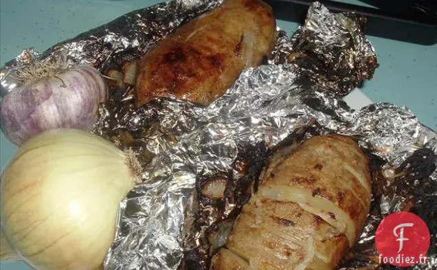 Pomme De Terre Bbq À L'Oignon Et À l'Ail