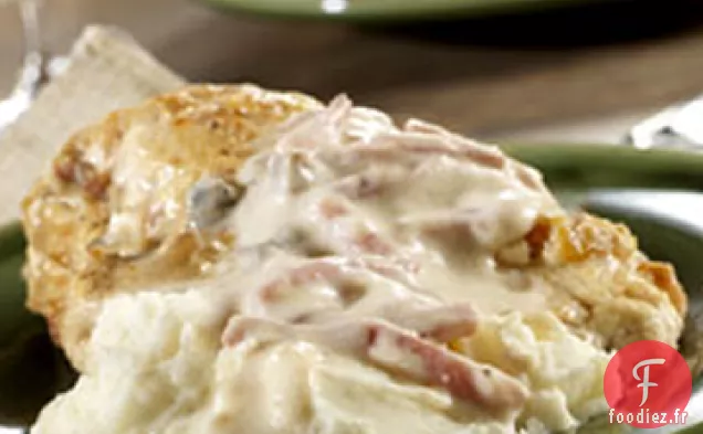 Poulet au Four avec Sauce au Jambon